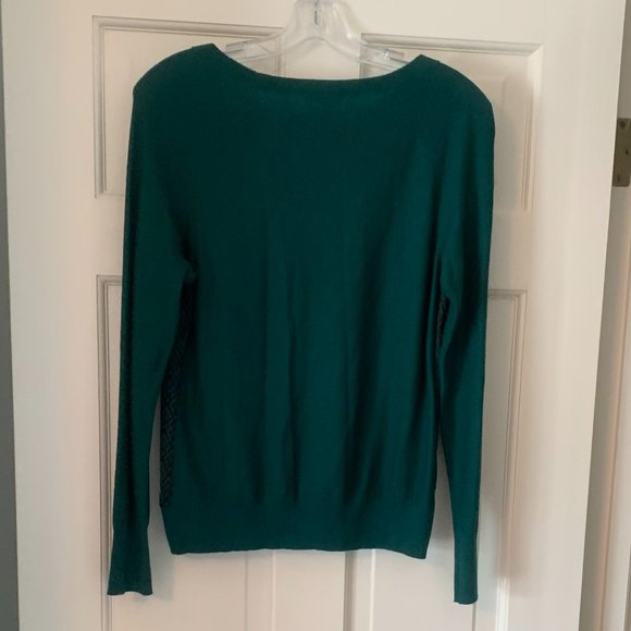 Halogen Emerald Green/Black with Geometric Print Sweater - Size Small - Picture 2 of 8